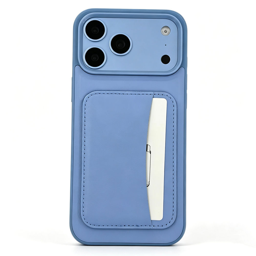 iPhone Uyumlu 18 Pro Max Kılıf Kartlıklı Zore X-Kart Silikon Kapak-Mavi