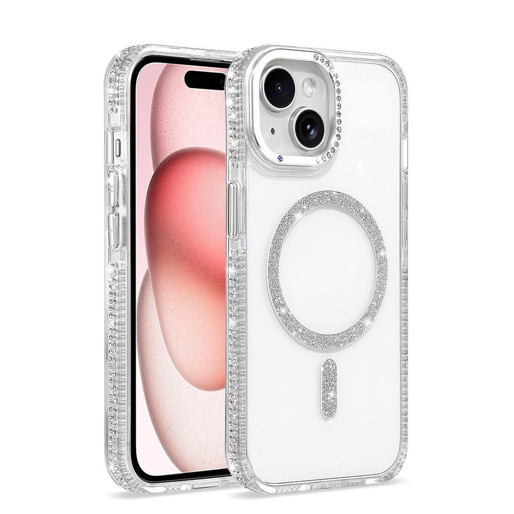 iPhone Uyumlu 15 Kılıf M-safe Şarj Özellikli Zore Tera Silikon Kapak-Şeffaf