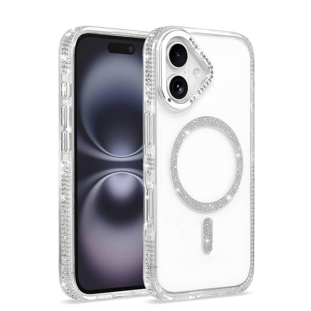 iPhone Uyumlu 16 Kılıf M-safe Şarj Özellikli Zore Tera Silikon Kapak-Şeffaf