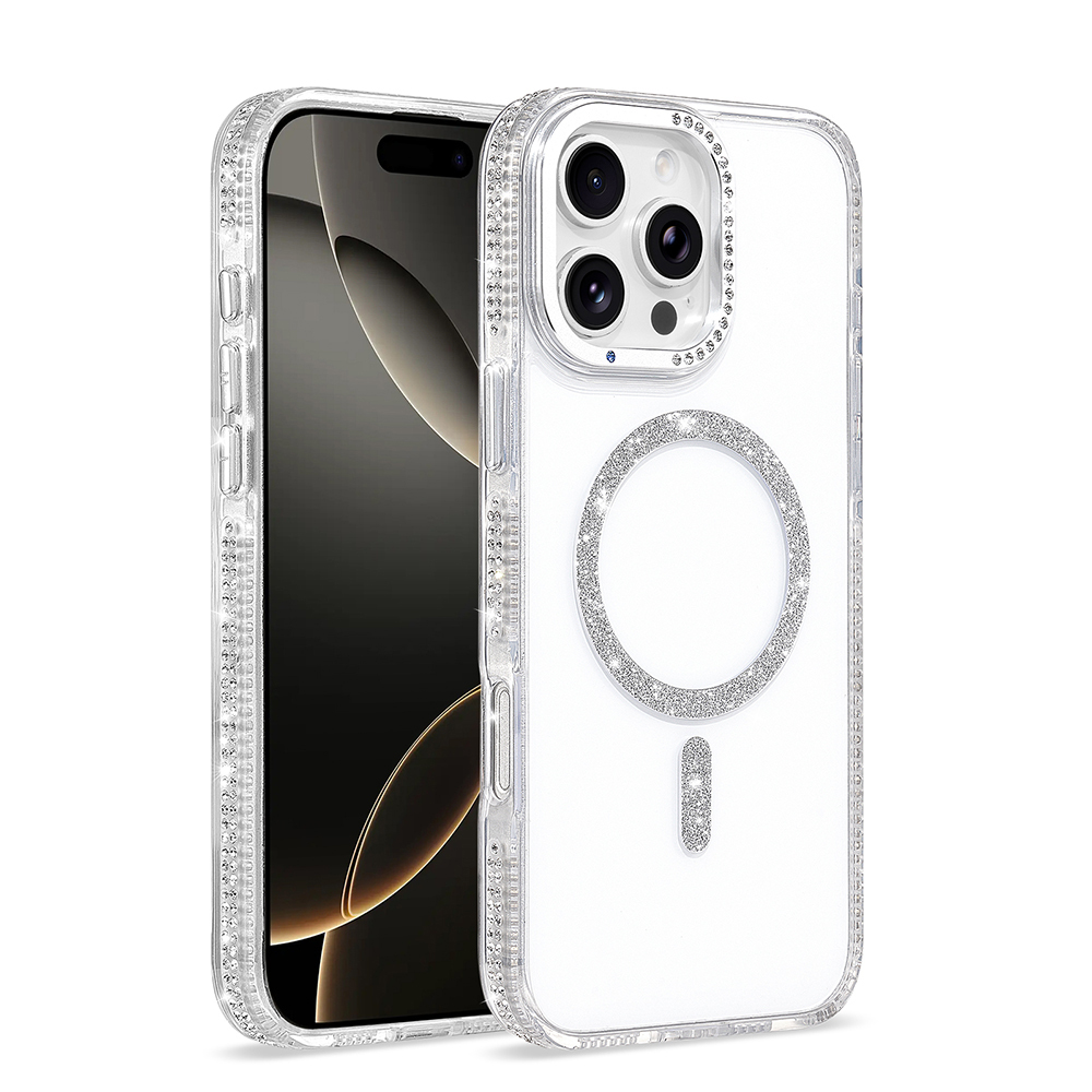 iPhone Uyumlu 16 Pro Max Kılıf M-safe Şarj Özellikli Zore Tera Silikon Kapak-Şeffaf