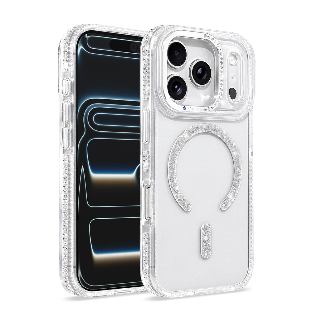 iPhone Uyumlu 17 Pro Kılıf M-safe Şarj Özellikli Zore Tera Silikon Kapak-Şeffaf