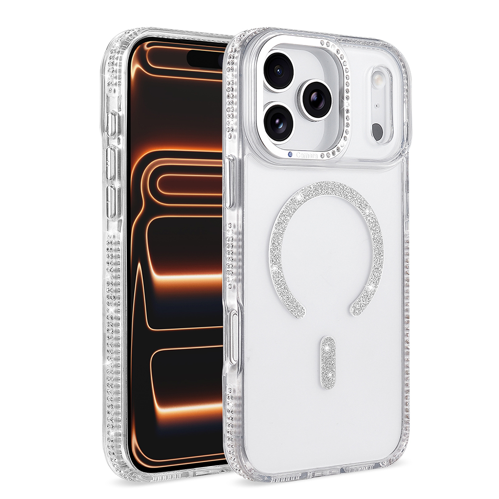 iPhone Uyumlu 17 Pro Max Kılıf M-safe Şarj Özellikli Zore Tera Silikon Kapak-Şeffaf