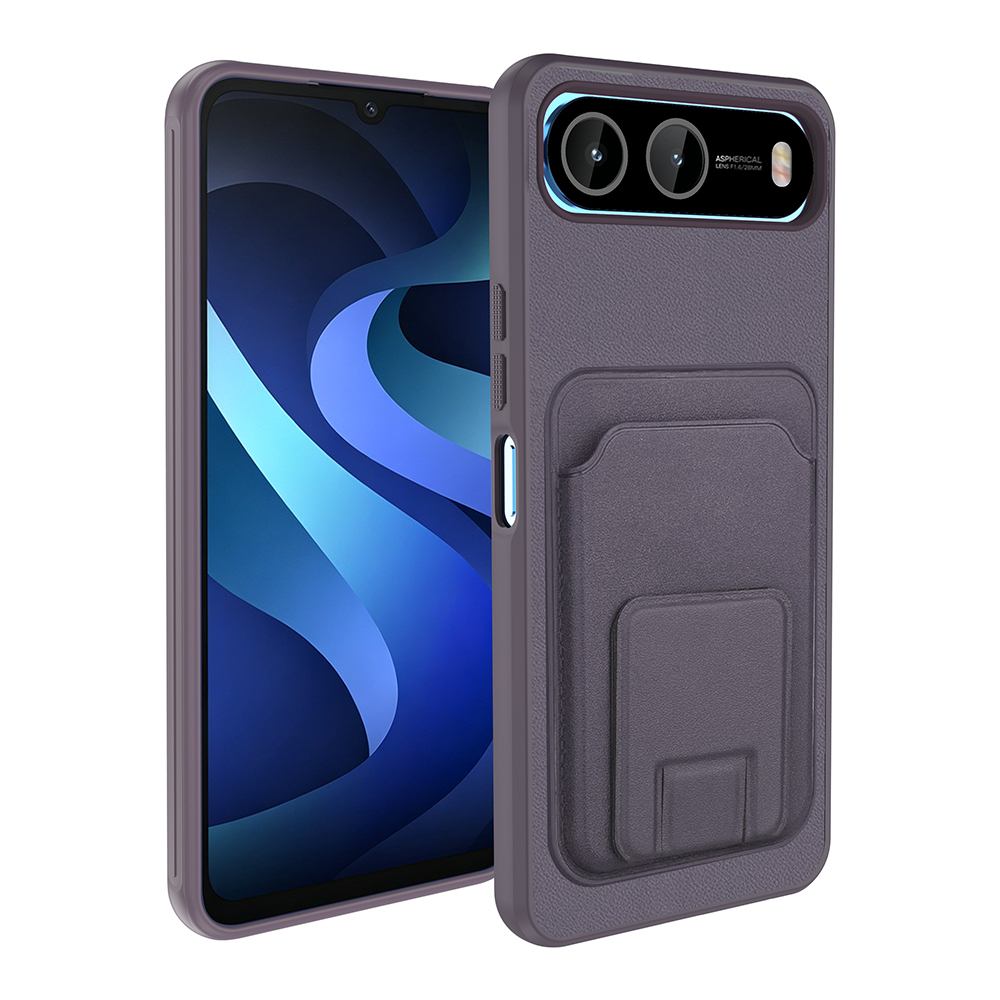 İnfinix Hot 60i 5G Kılıf Kartlıklı TPU Zore Bikart Kapak-Gri
