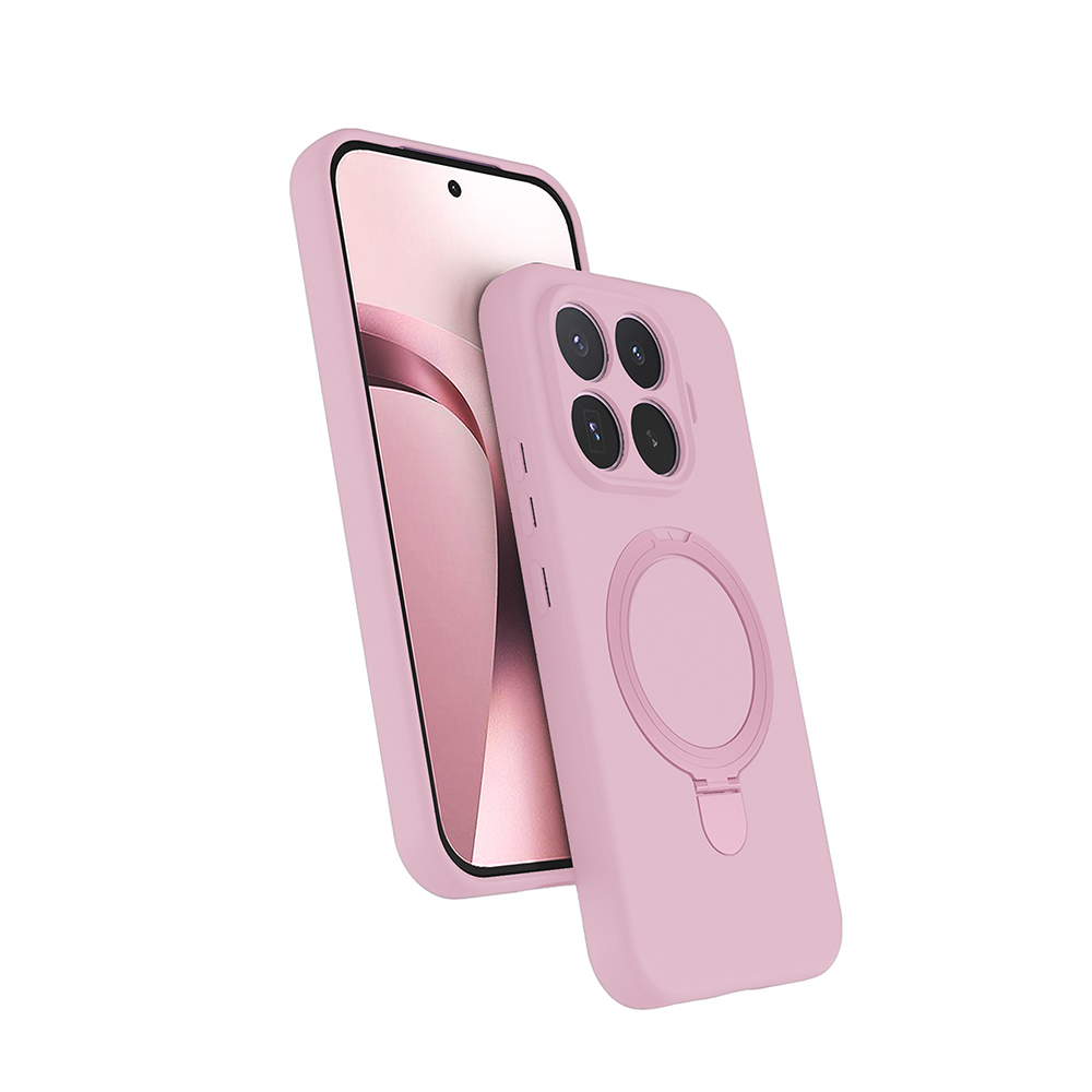 Xiaomi Uyumlu 17T Pro Kılıf M-safe Şarj Özellikli Standlı Zore Samara Kapak-Pembe