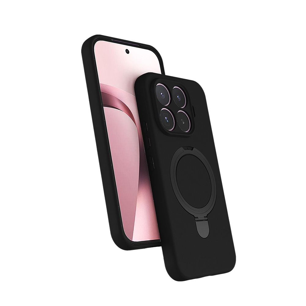 Xiaomi Uyumlu 17T Pro Kılıf M-safe Şarj Özellikli Standlı Zore Samara Kapak-Siyah