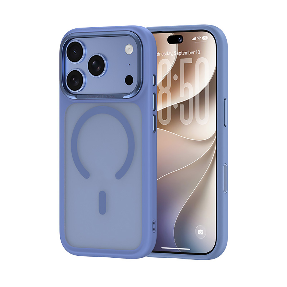 iPhone Uyumlu 17 Pro Max Kılıf M-Safe Şarj Özellikli Benks Mist C-Magnet Yeni Seri Kapak-Mavi