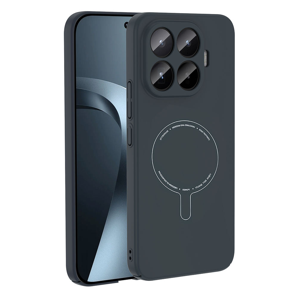 Xiaomi Uyumlu 17T Pro Kılıf M-Safe Şarj Özellikli Kamera Korumalı Zore Elio Sert PC Kapak-Lacivert