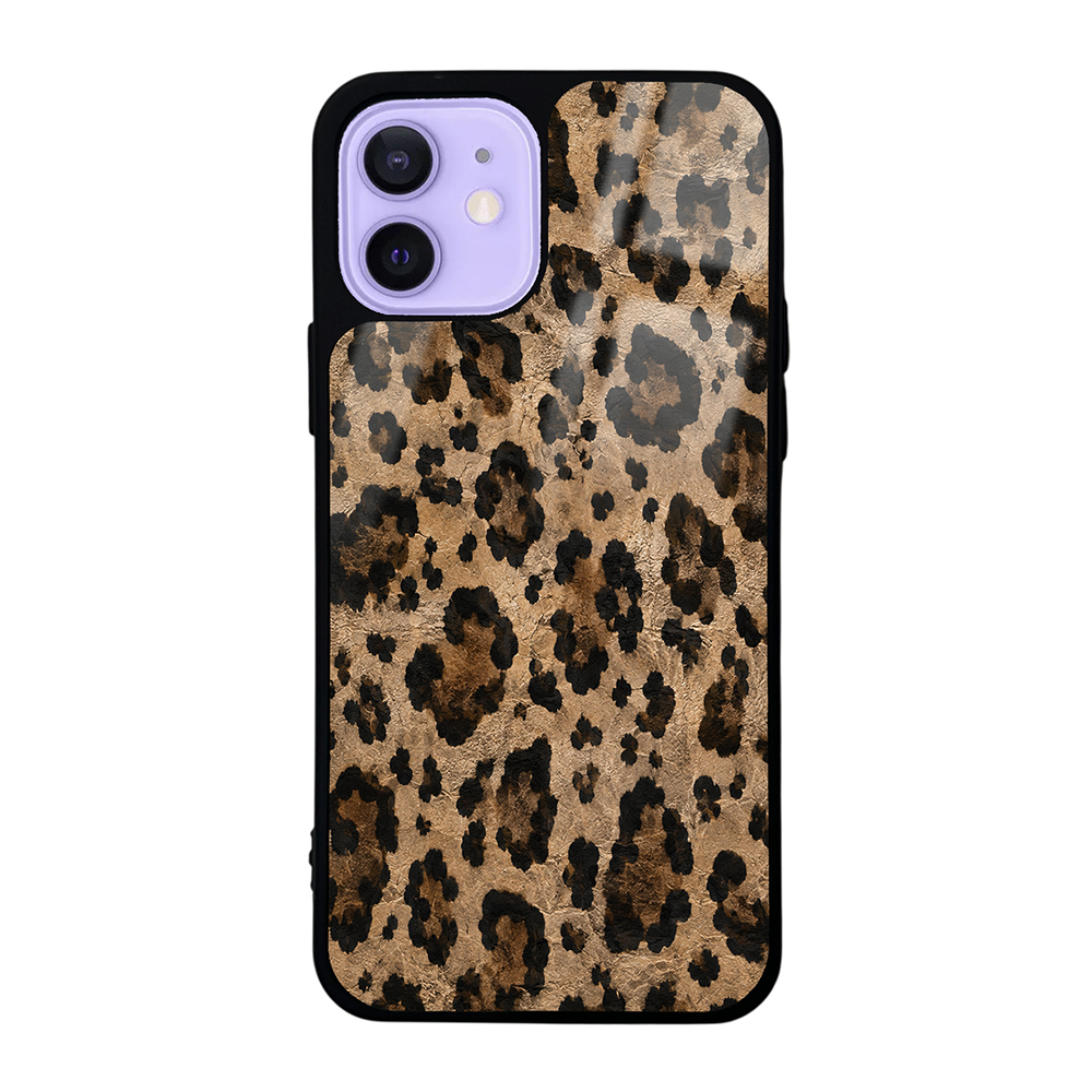 iPhone Uyumlu 12 Kılıf Kamera Korumalı Desenli Zore Lusi Kapak-Kahve leopar