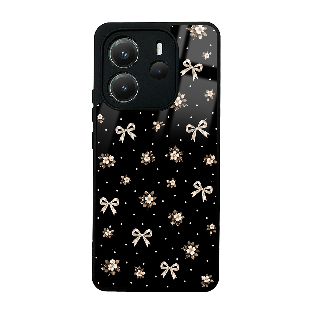 Xiaomi Uyumlu Redmi Note 14 4G Kılıf Kamera Korumalı Desenli Zore Lusi Kapak-Gold fiyonk