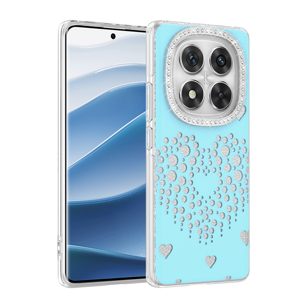 Xiaomi Uyumlu Redmi Note 14 Pro 4G Kılıf Damla Taşlı Zore Rivas Sert PC Kapak-Mavi