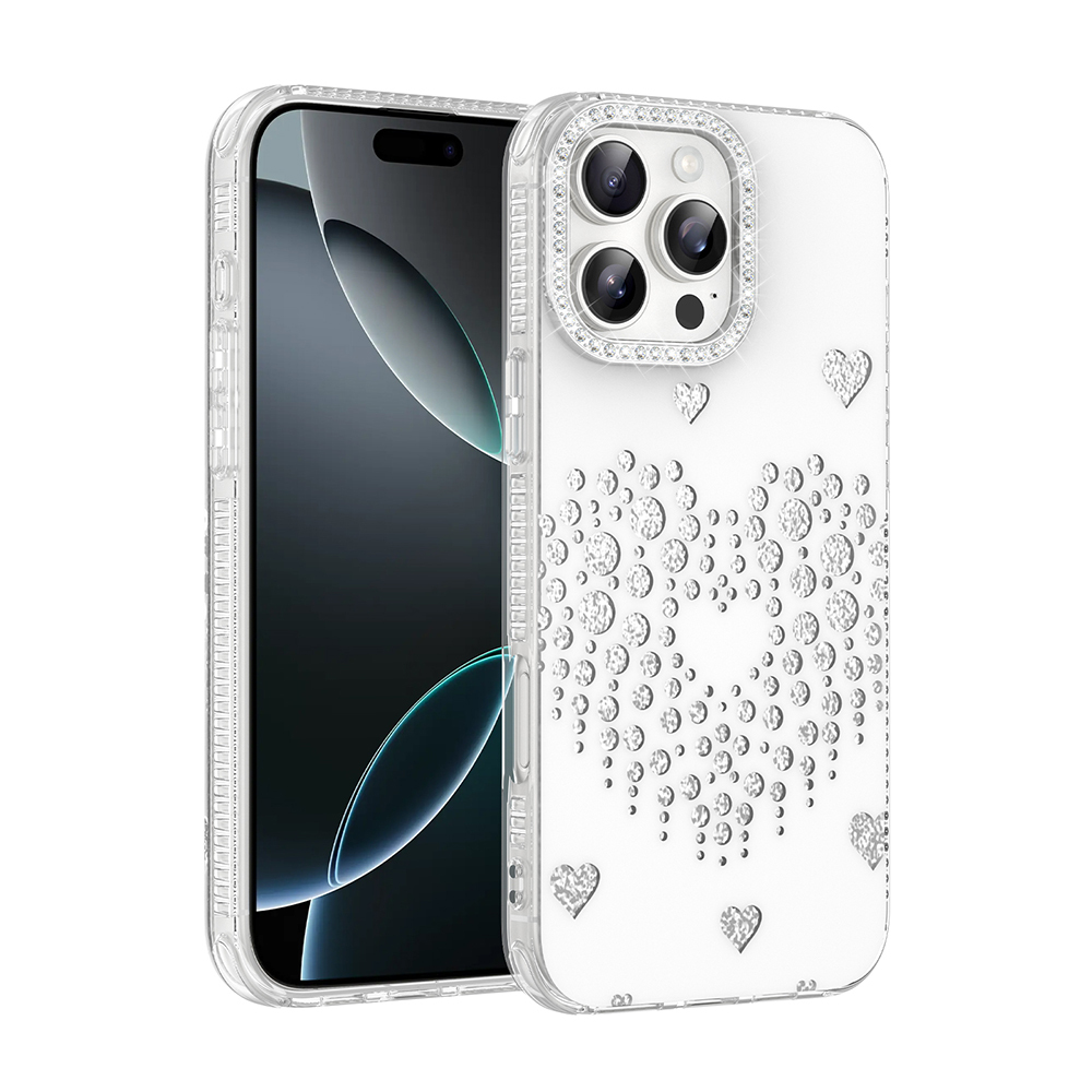 iPhone Uyumlu 16 Pro Kılıf Damla Taşlı Zore Rivas Sert PC Kapak