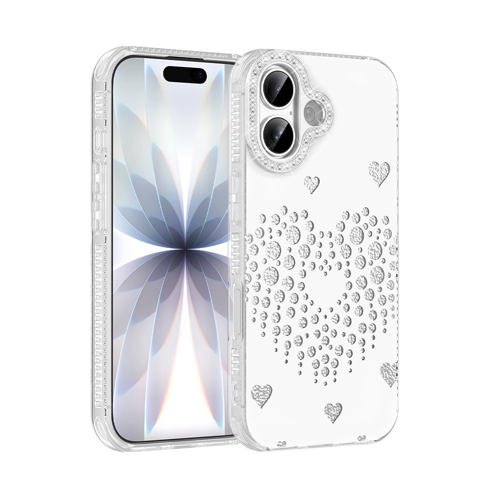iPhone Uyumlu 17 Kılıf Damla Taşlı Zore Rivas Sert PC Kapak