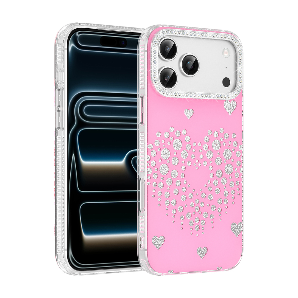 iPhone Uyumlu 17 Pro Kılıf Damla Taşlı Zore Rivas Sert PC Kapak