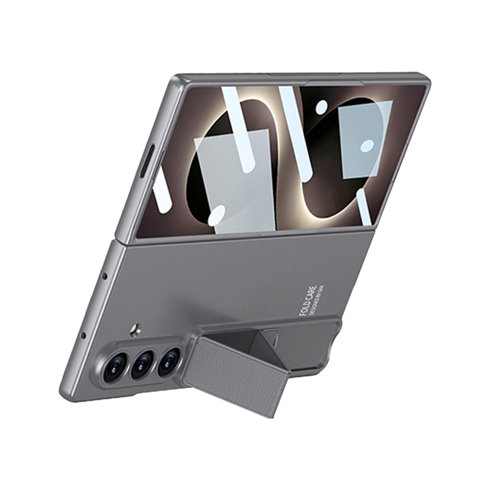 Galaxy Uyumlu Z Fold 8 Ultra Kılıf Standlı Zore Kıpta Qstand Kapak-Gri