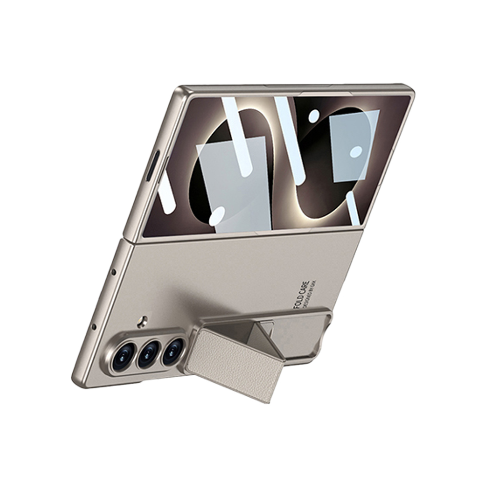 Galaxy Uyumlu Z Fold 8 Ultra Kılıf Standlı Zore Kıpta Qstand Kapak-Titanyum