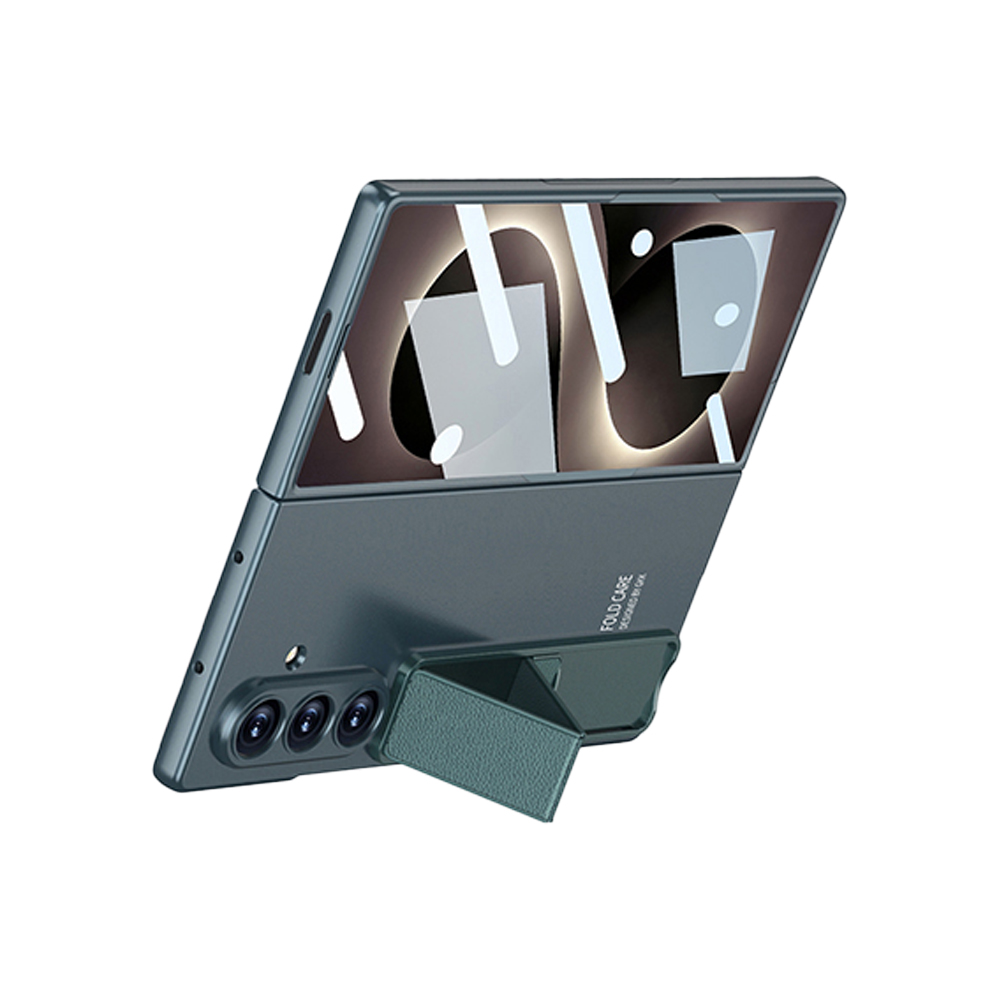 Galaxy Uyumlu Z Fold 8 Ultra Kılıf Standlı Zore Kıpta Qstand Kapak-Yeşil