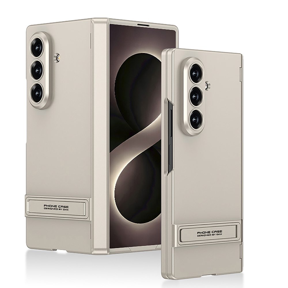 Galaxy Uyumlu Z Fold 8 Ultra Kılıf Zore Kıpta Standlı Kapak-Titanyum