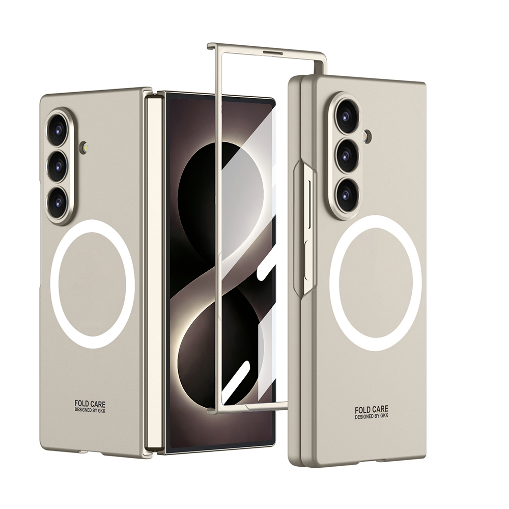 Galaxy Uyumlu Z Fold 8 Ultra Kılıf Wireless Şarj Özellikli Zore Kıpta M-safe Kapak-Titanyum