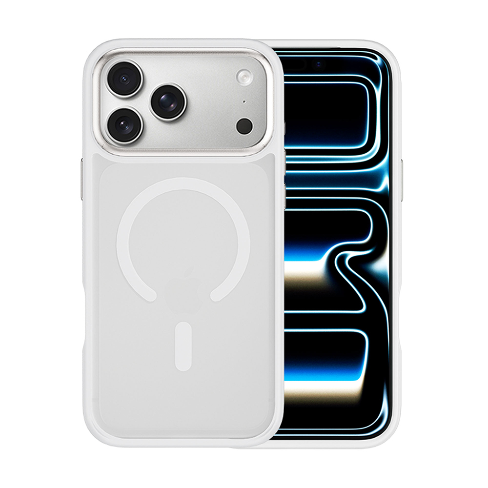 iPhone Uyumlu 18 Pro Max Kılıf Wiwu FGG-012 ArmorPro Serisi M-safe Şarj Özellikli Parmak İzi Bırakmayan Kılıf-Beyaz
