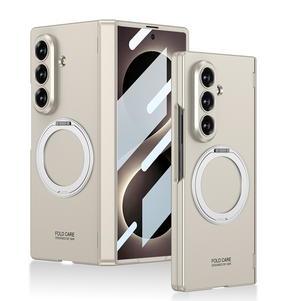 Galaxy Uyumlu Z Fold 8 Ultra Kılıf M-safe Şarj Özellikli Zore Kıpta KPT-07 Ring Standlı Sert PC Kapak