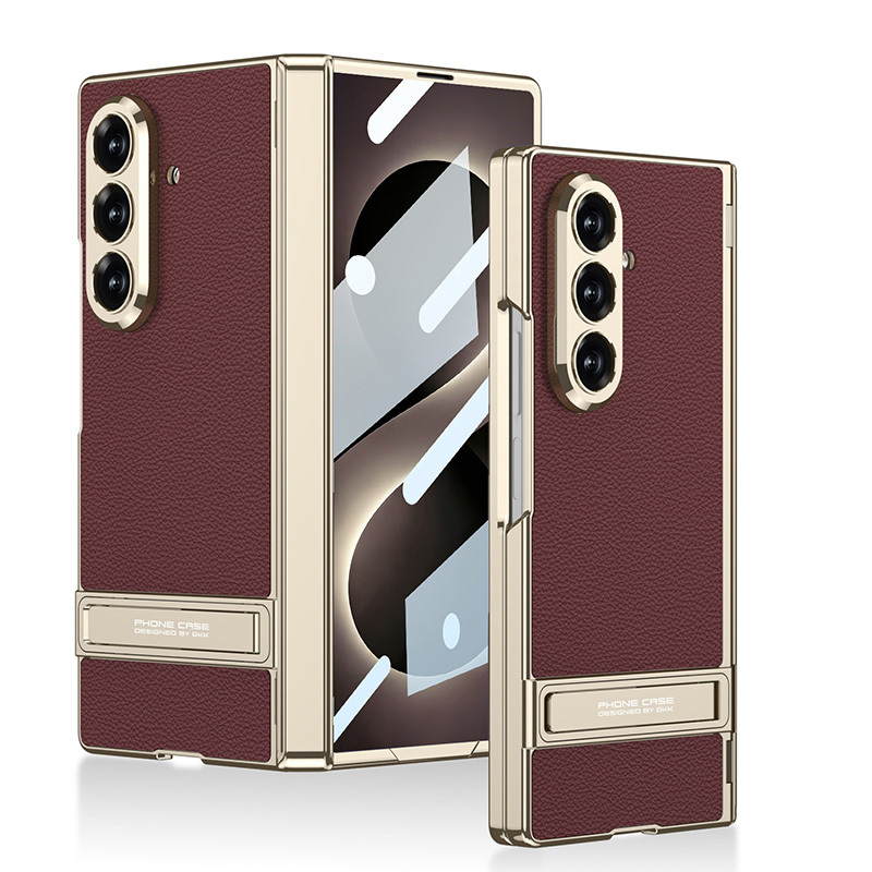 Galaxy Uyumlu Z Fold 8 Ultra Kılıf Zore Kıpta KPT-08 Standlı Kapak-Mürdüm