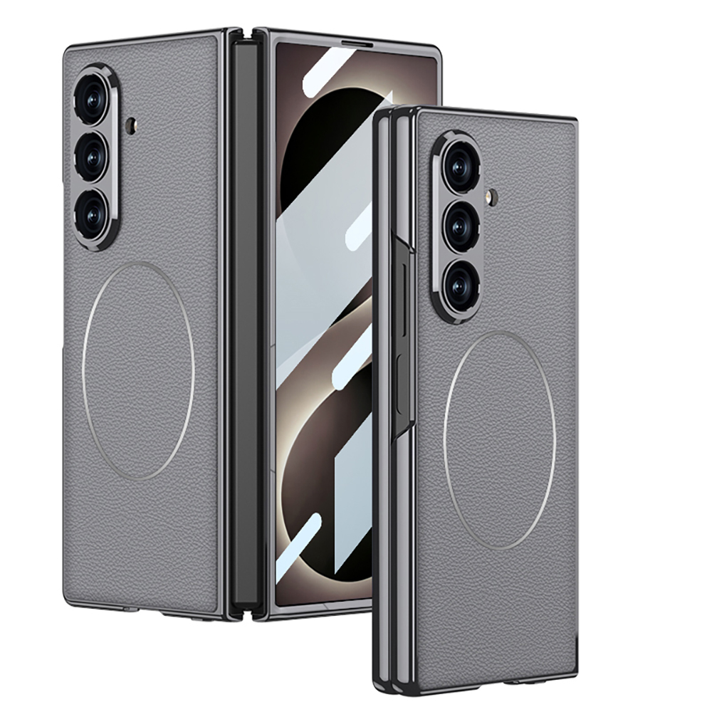 Galaxy Uyumlu Z Fold 8 Ultra Kılıf M-safe Şarj Özellikli Zore Kıpta KPT-10 Sert PC Kapak-Gri