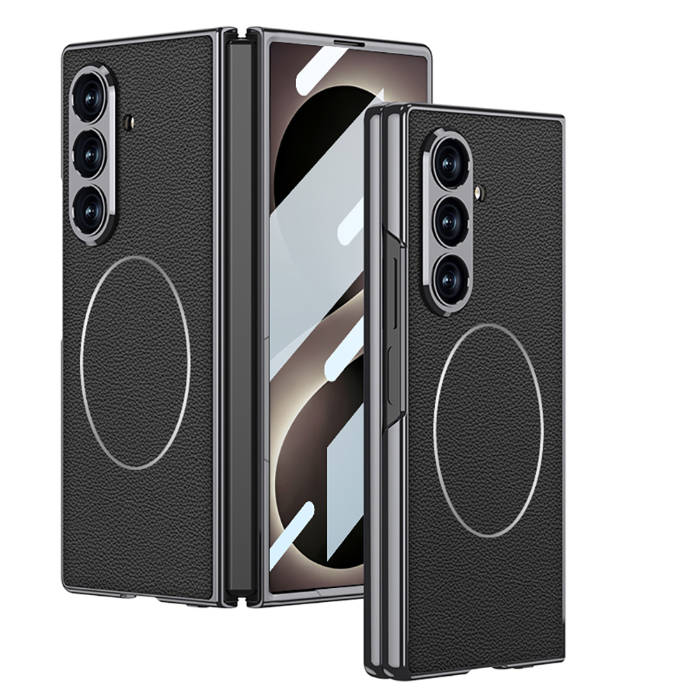 Galaxy Uyumlu Z Fold 8 Ultra Kılıf M-safe Şarj Özellikli Zore Kıpta KPT-10 Sert PC Kapak-Siyah