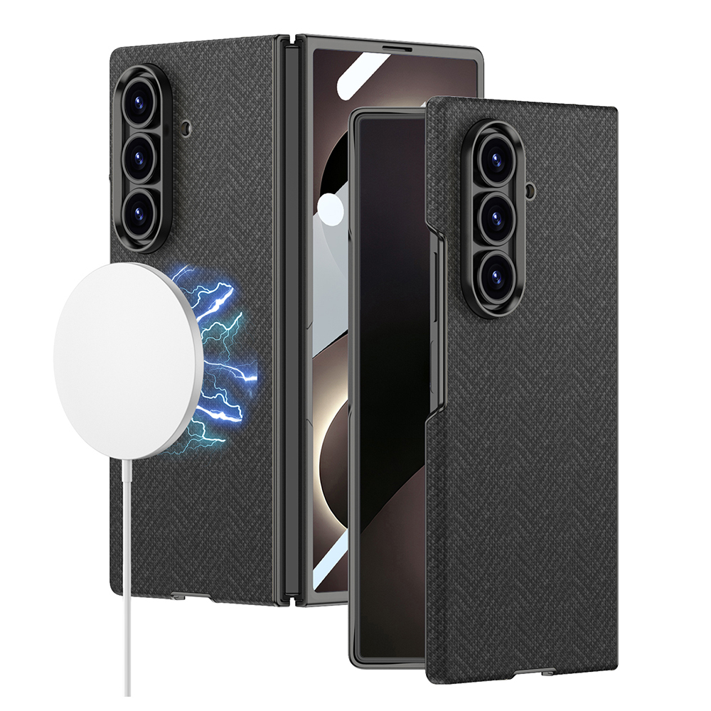 Galaxy Uyumlu Z Fold 8 Ultra Kılıf M-safe Şarj Özellikli Zore Kıpta KPT-11 Sert PC Kapak-Siyah