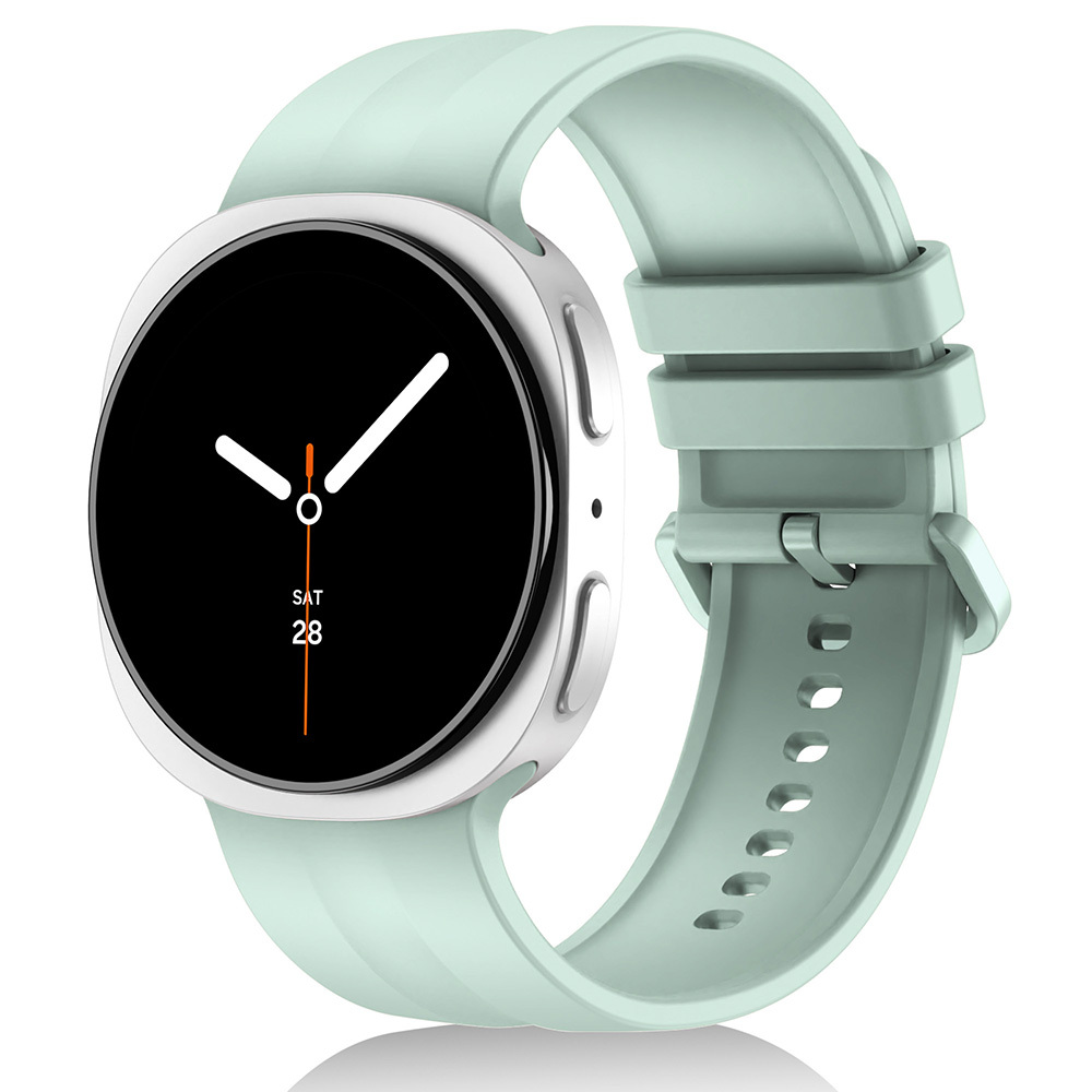 Galaxy Uyumlu Watch 8 40mm Zore KRD-159 22mm Silikon Kordon-Açık yeşil