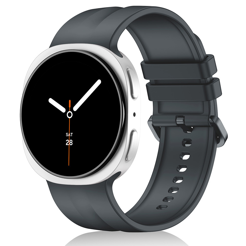 Galaxy Uyumlu Watch 8 40mm Zore KRD-159 22mm Silikon Kordon-Koyu gri