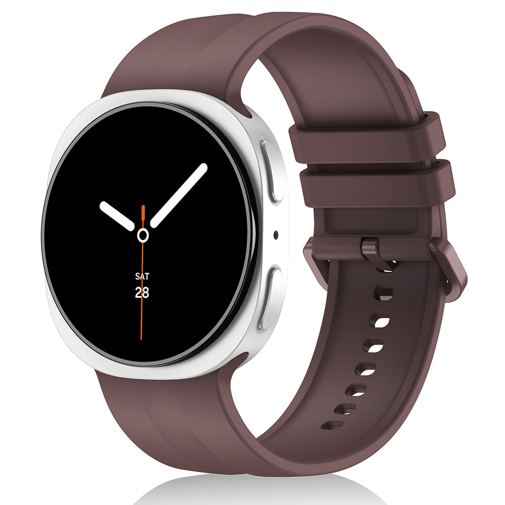 Galaxy Uyumlu Watch 9 40mm Zore KRD-159 22mm Silikon Kordon-Mor