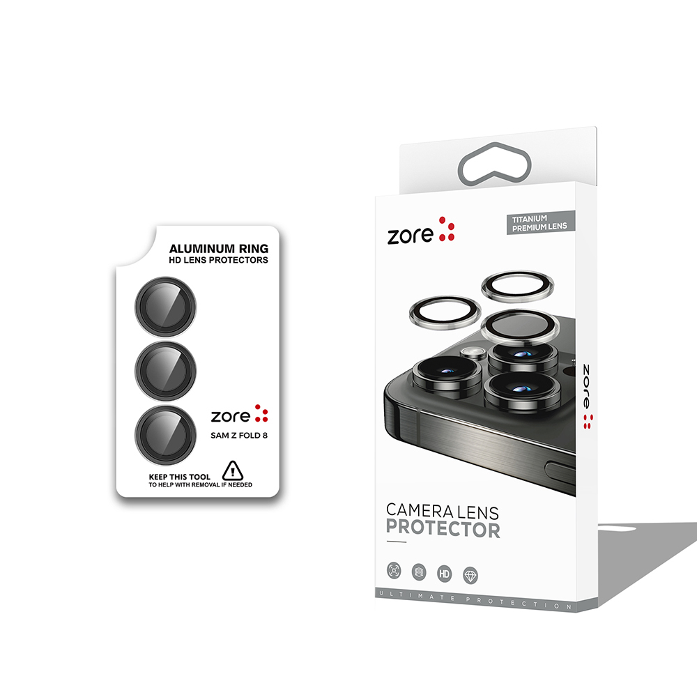 Galaxy Uyumlu Z Fold 8 Zore CL-12 Premium Safir Parmak İzi Bırakmayan Anti-Reflective Kamera Lens Koruyucu