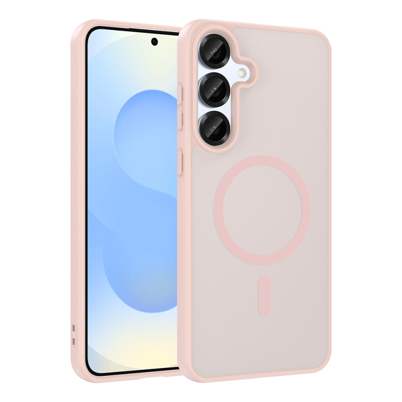 Galaxy Uyumlu S26 FE Kılıf M-safe Şarj Özellikli Zore Babet Kapak-Pembe