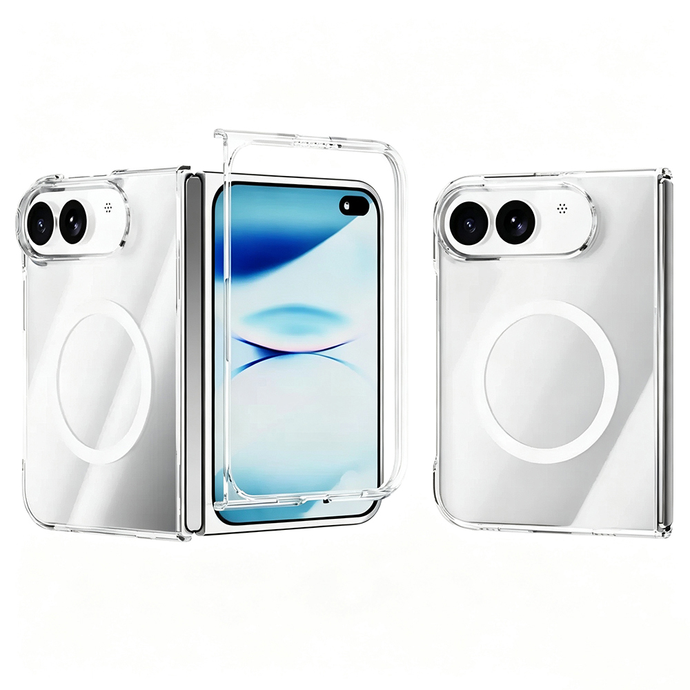 iPhone Uyumlu Duo Kılıf Zore M-safe Şarj Özellikli Şeffaf Kamera Çerçeveli Porto Kapak