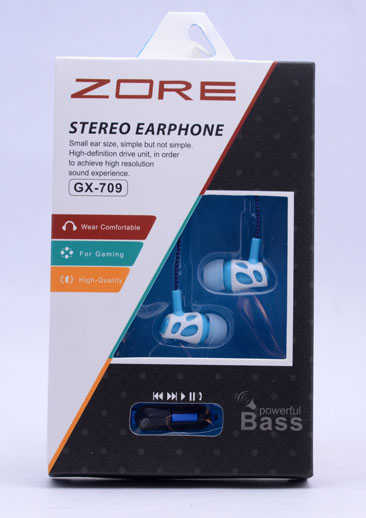 Zore GX-709 Mp3 Stereo Kulaklık-Mavi açık