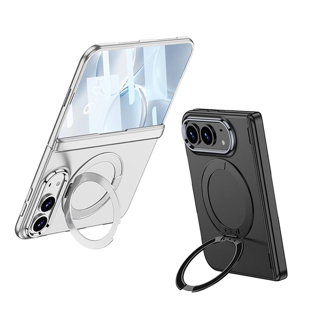 iPhone Uyumlu Duo Kılıf M-safe Şarj Özellikli Zore Kıpta KPT-07 Ring Standlı Sert PC Kapak