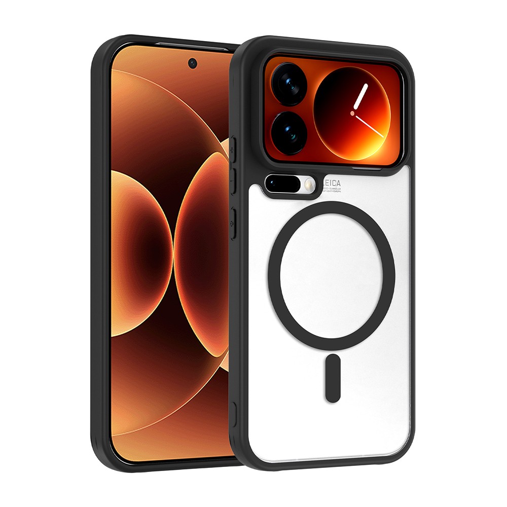 Xiaomi Uyumlu 17 Pro Max Kılıf M-safe Şarj Özellikli Zore Babet Kapak-Siyah