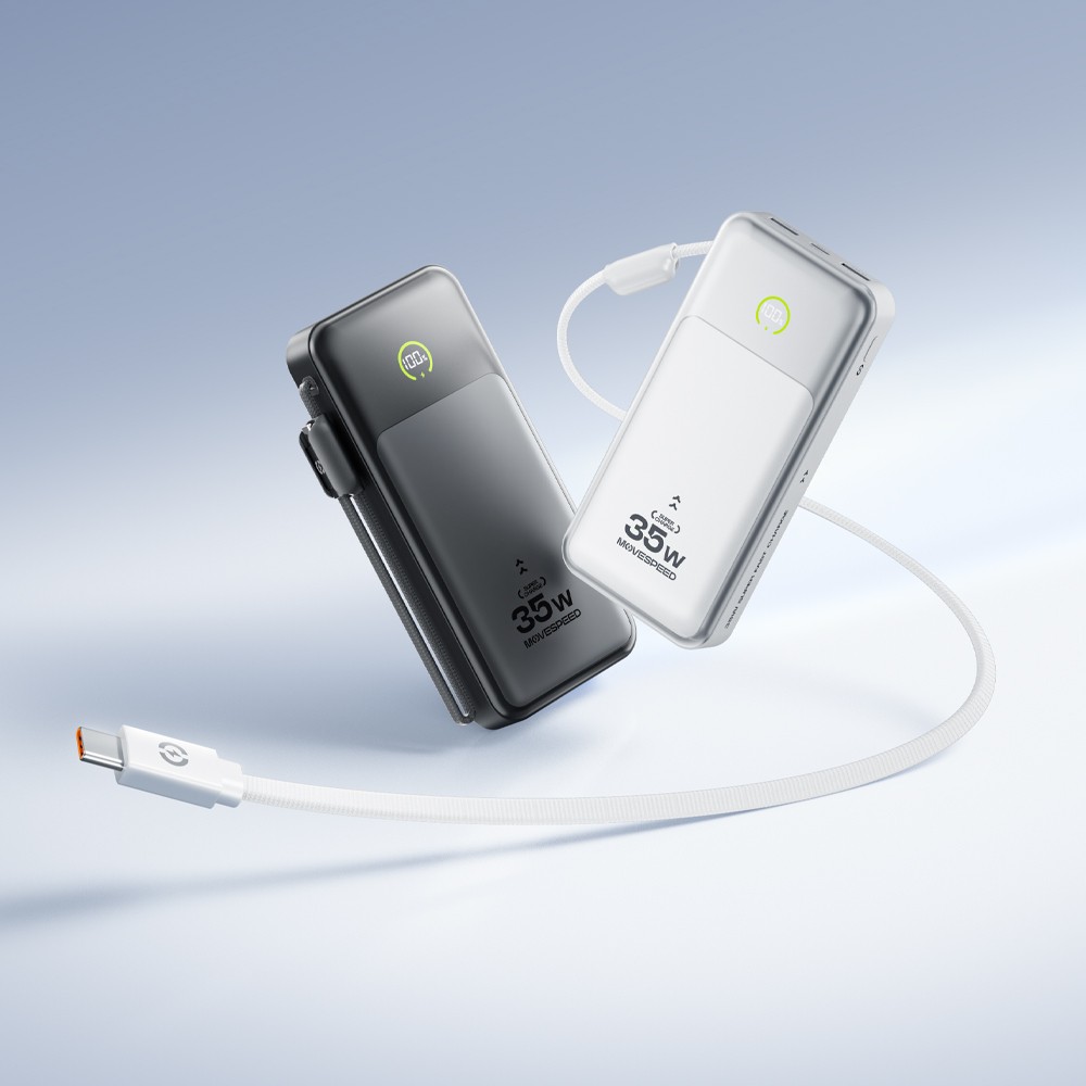 Movespeed MSP20 Dijital LED Göstergeli Type-C Kablolu Powerbank 35W 20.000mAh