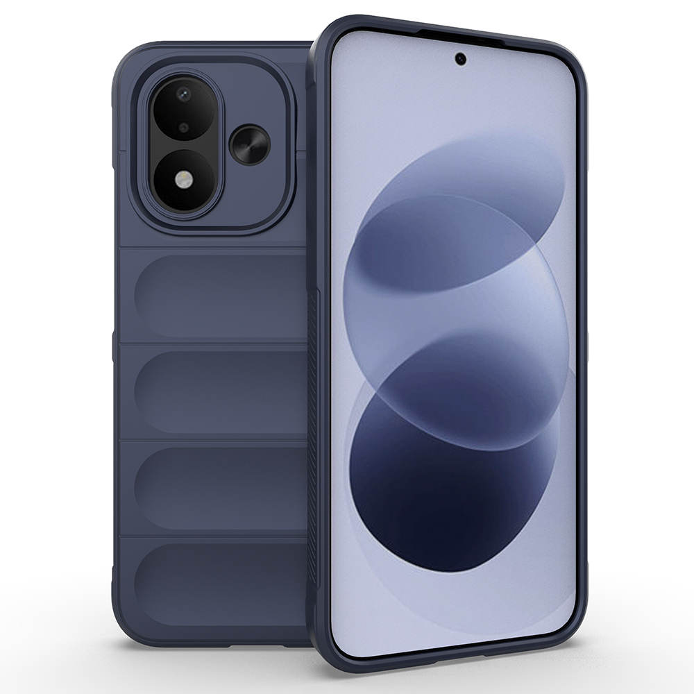 Xiaomi Uyumlu Redmi Note 17 Kılıf Esnek TPU Oyuklu Arka Yüzey Tasarımlı Zore Etnik Silikon Kapak-Lacivert