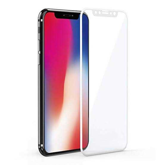 iPhone Uyumlu X Zore Kenarları Kırılmaya Dayanıklı Cam Ekran Koruyucu-Beyaz