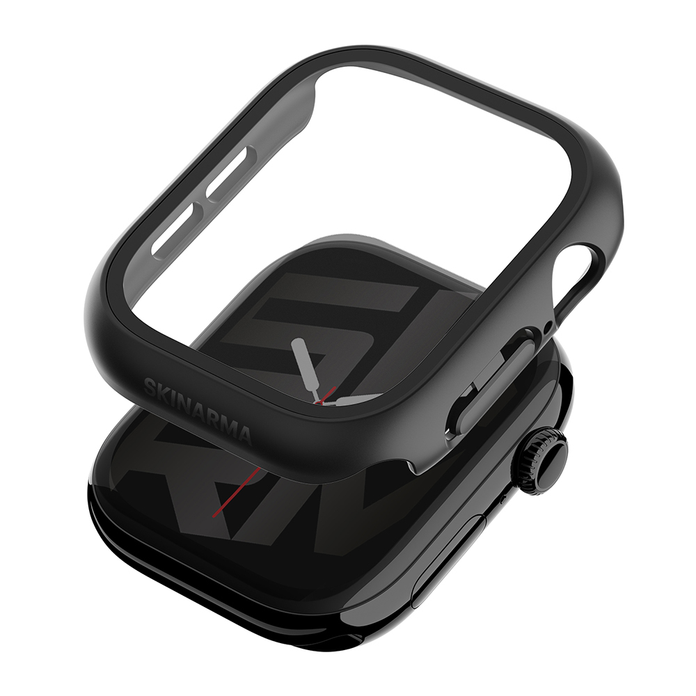 Watch 12 42mm Skinarma Gado Sert Silikon Kasa ve Ekran Koruyucu-Siyah