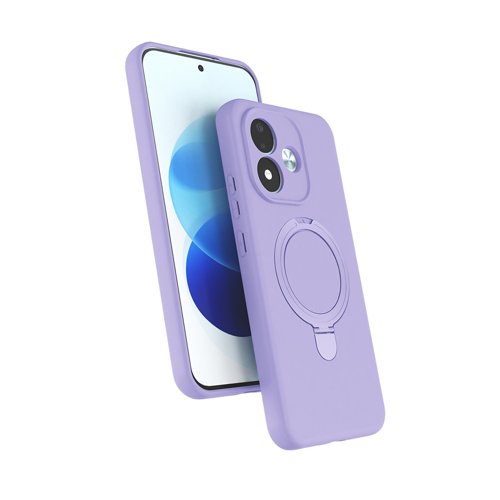 Xiaomi Uyumlu Redmi Note 17 Kılıf M-safe Şarj Özellikli Standlı Zore Samara Kapak-Lila