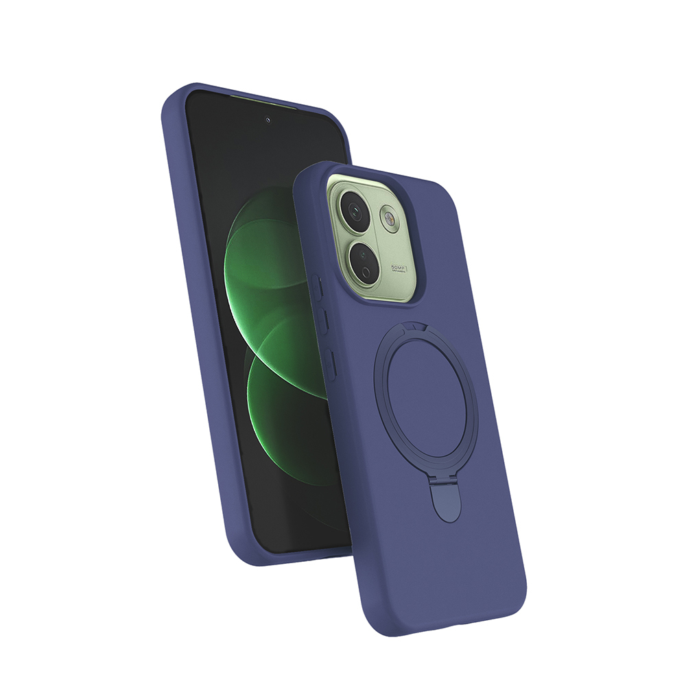 Xiaomi Uyumlu Redmi Note 17 Pro Max Kılıf M-safe Şarj Özellikli Standlı Zore Samara Kapak-Lacivert