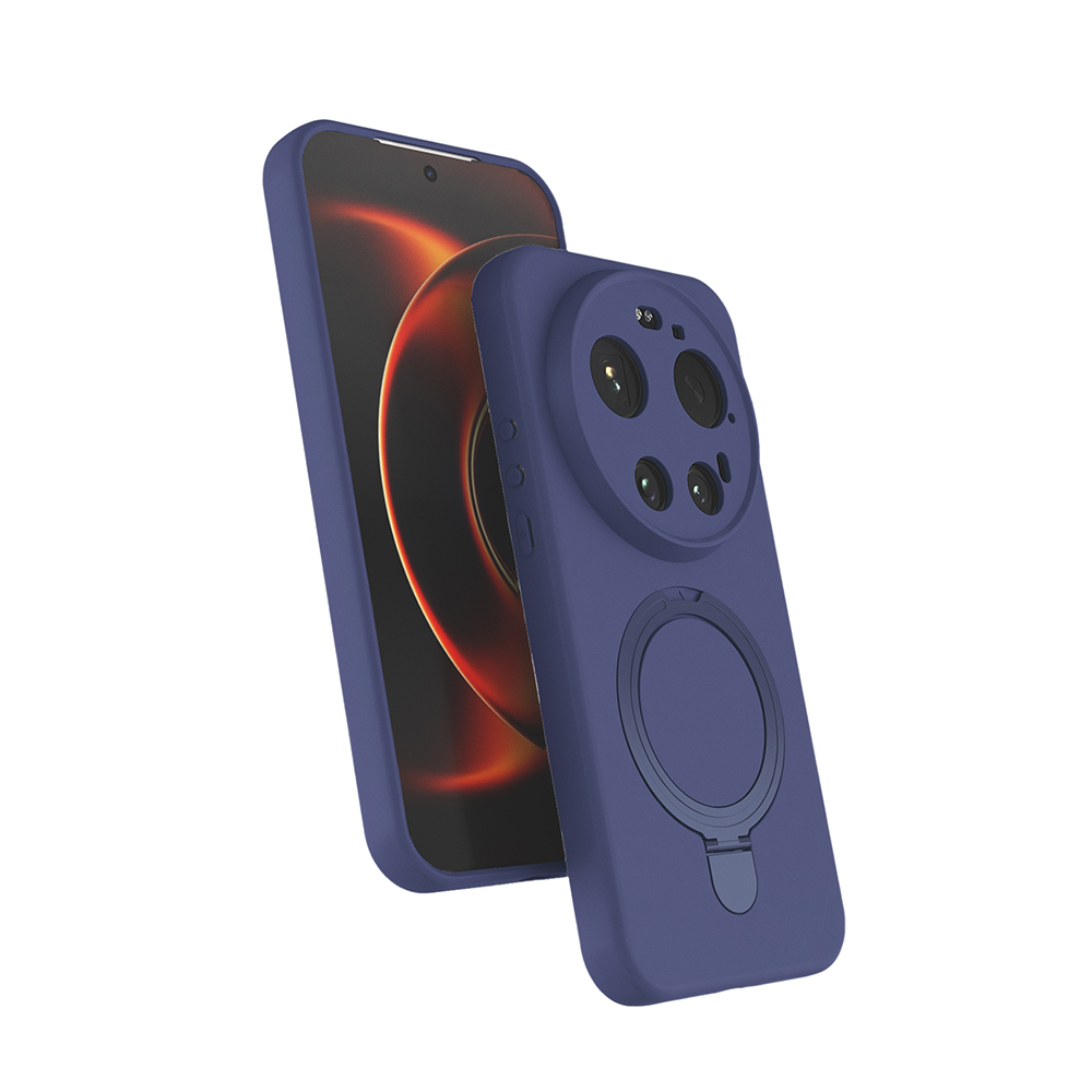 Xiaomi Uyumlu 17 Ultra Kılıf M-safe Şarj Özellikli Standlı Zore Samara Kapak-Lacivert