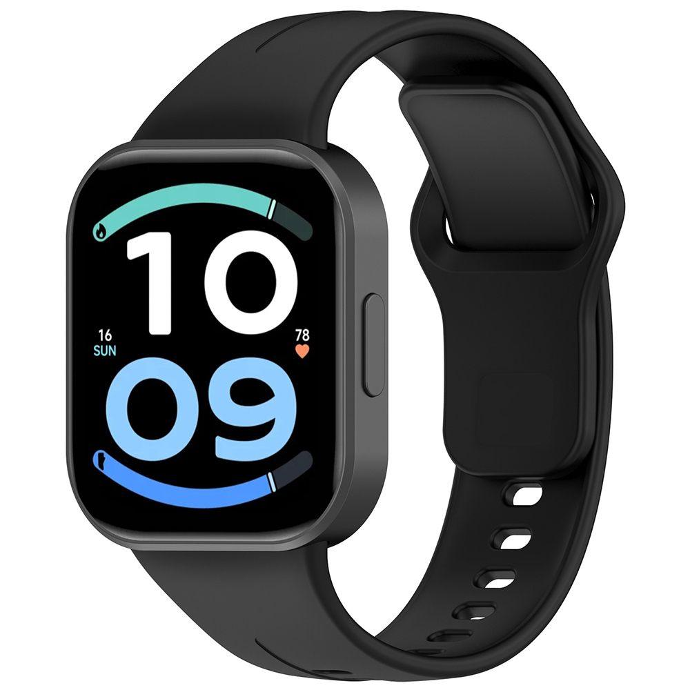 Xiaomi Uyumlu Redmi Watch 6 Klasik Kordon Silikon Strap Kayış-Siyah
