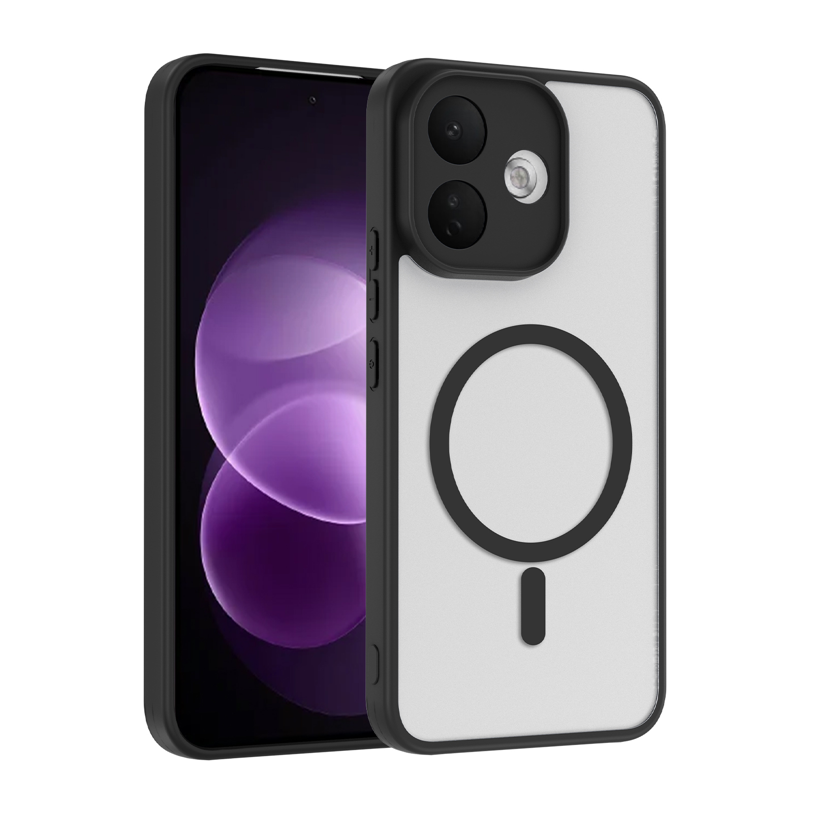 Xiaomi Uyumlu Redmi Note 17 Pro Kılıf M-safe Şarj Özellikli Zore Babet Kapak-Siyah