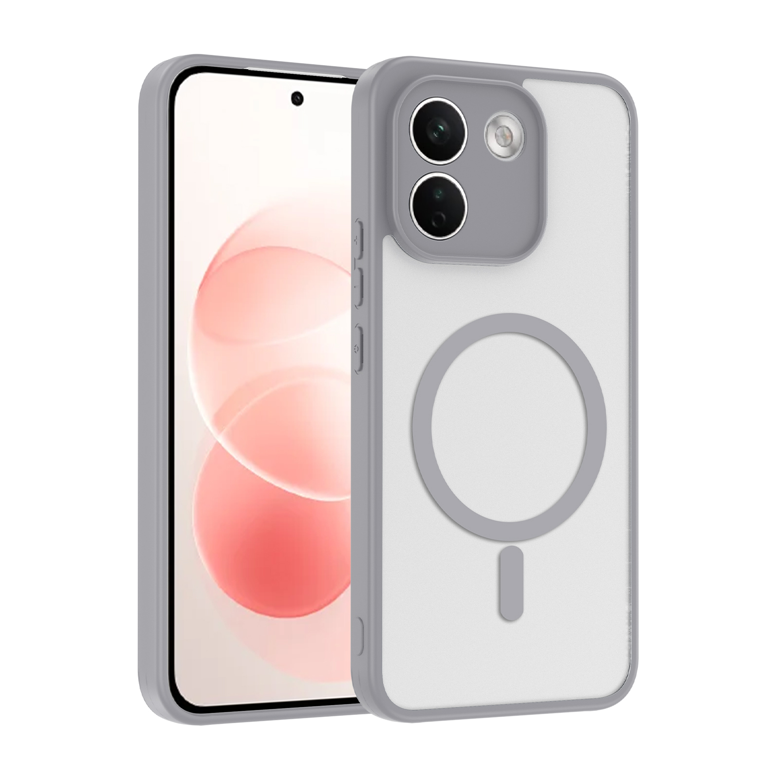 Xiaomi Uyumlu Redmi Note 17 Pro Max Kılıf M-safe Şarj Özellikli Zore Babet Kapak-Gri