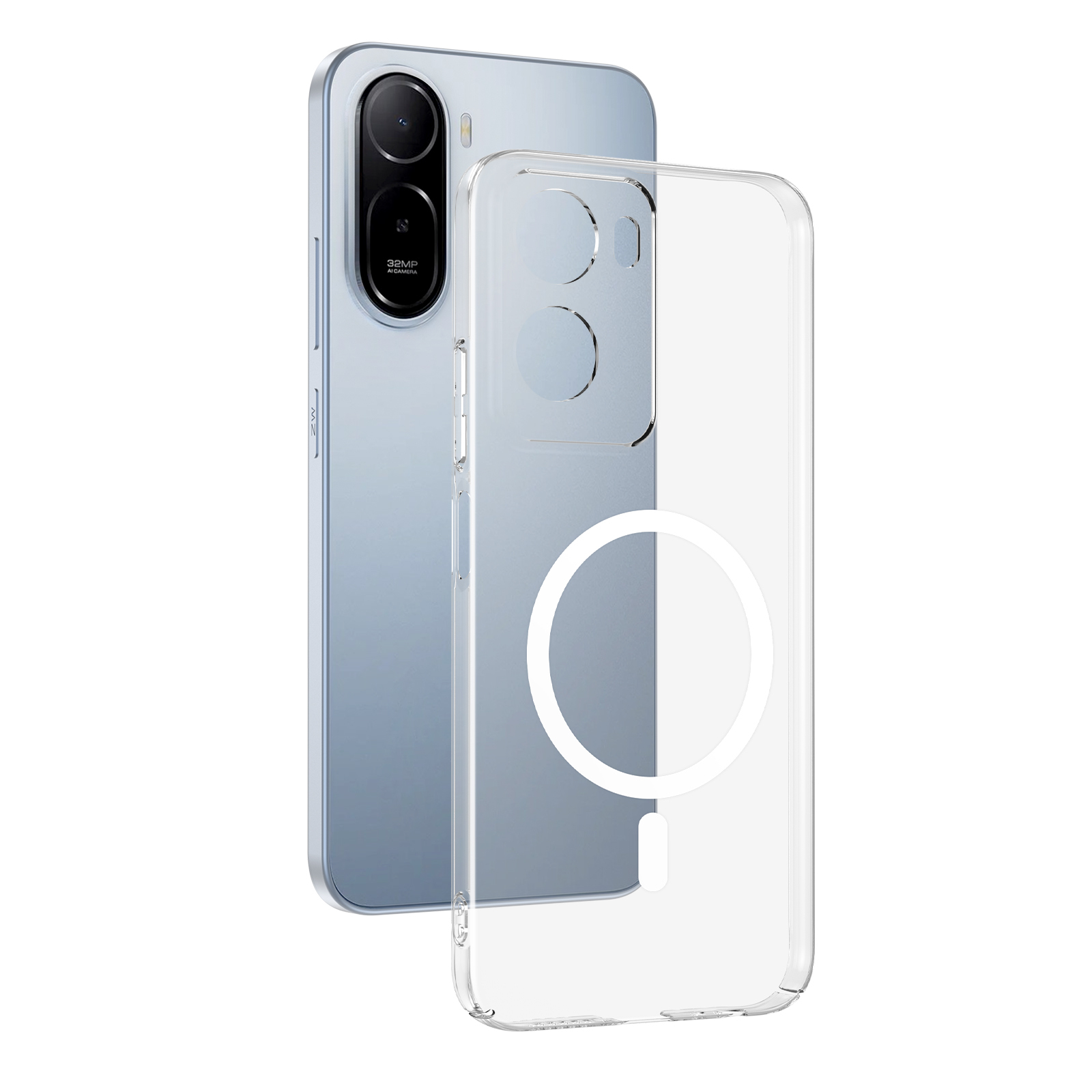 Xiaomi Uyumlu Redmi A7 Pro Kamera Korumalı M-Safe Şarj Özellikli Şeffaf Zore London Sert PC Kapak