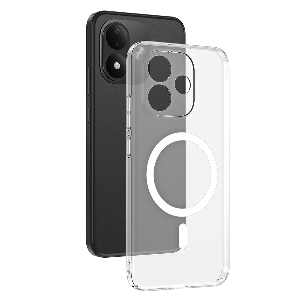 Xiaomi Uyumlu Redmi Note 17 Kamera Korumalı M-Safe Şarj Özellikli Şeffaf Zore London Sert PC Kapak