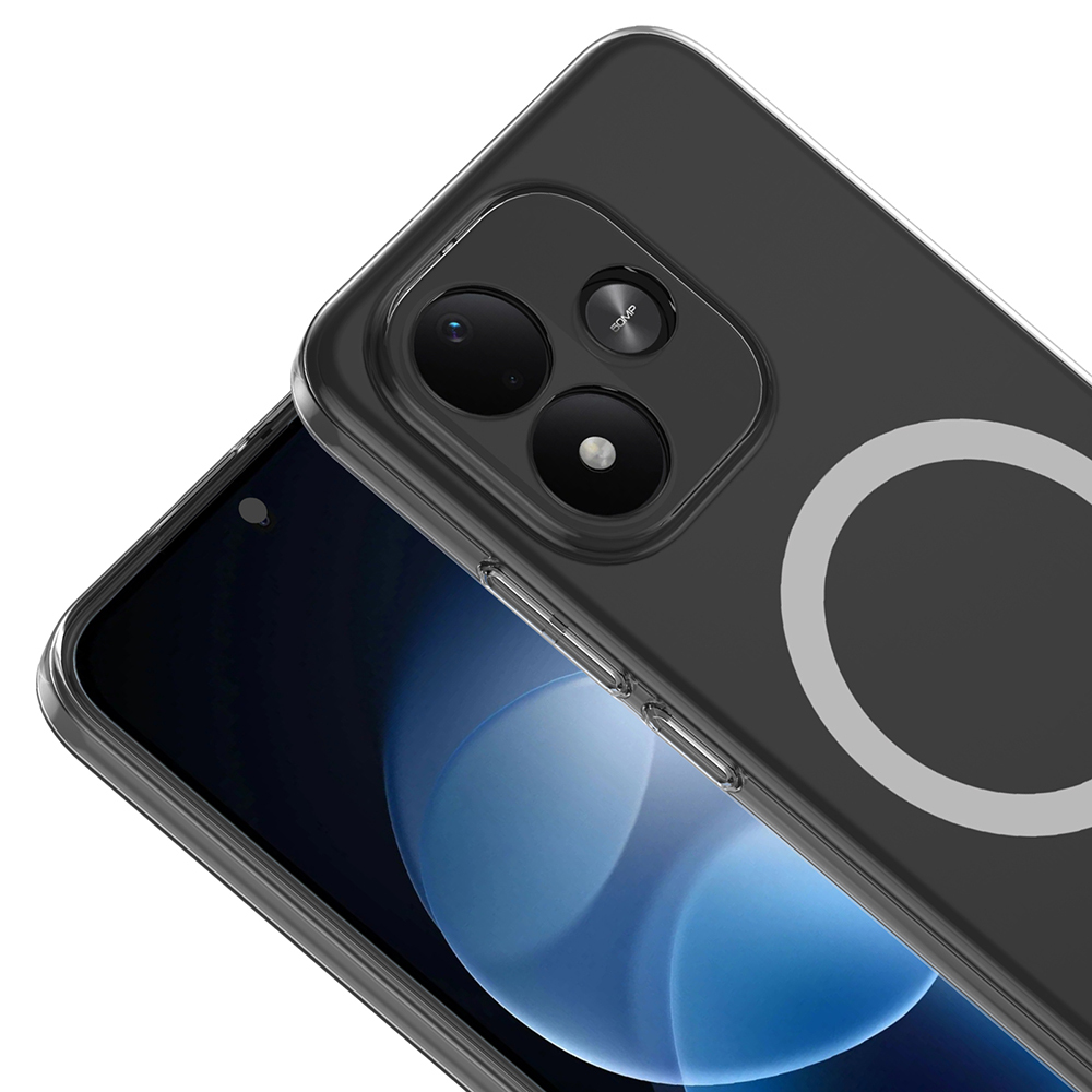 Xiaomi Uyumlu Redmi Note 17 Kamera Korumalı M-Safe Şarj Özellikli Şeffaf Zore London Sert PC Kapak